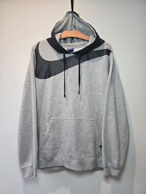 Nike Hoodie XL Men's Swoosh Nylon Hood Streetwear 90s Y2k
